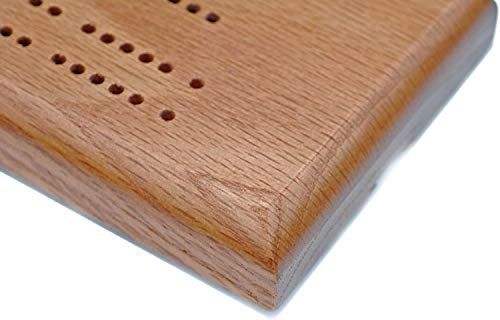 Competition Cribbage Set - Solid Oak 2-Lane Sprint Metal Pegs