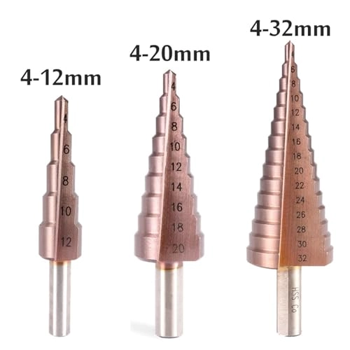 Cobalt Cone Step Drill Bit - Cobalt 1 Piece 3-12/3-14/4-12/4-20/4-22/4-25/4-32/5-21/5-27/6-24mm