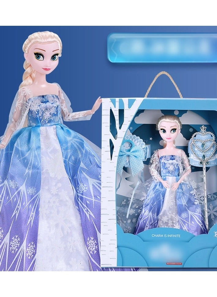 Princess Elsa Doll Gift Set - Blue Plastic for Girls
