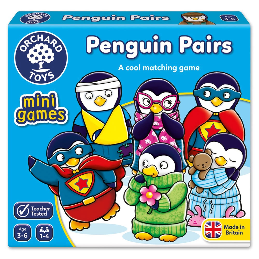 Orchard Toys Penguin Pairs Mini Games - 3-6 years 32 pieces