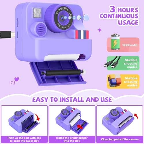 Instant Print Camera - 2.4 Inch 32GB 1080P