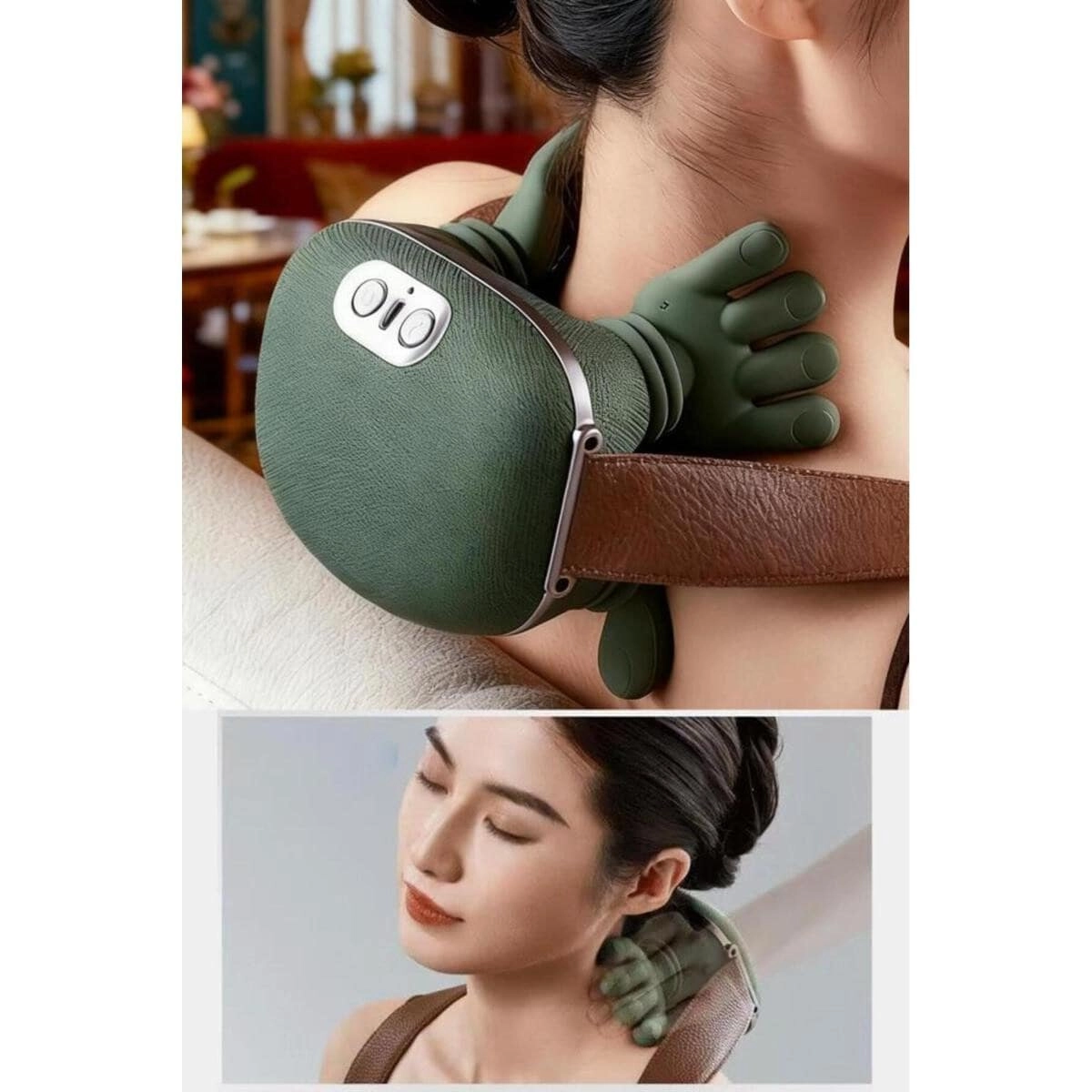 Heated Hand-Shaped Portable Rechargeable Massager - Neck Back Leg Shoulder