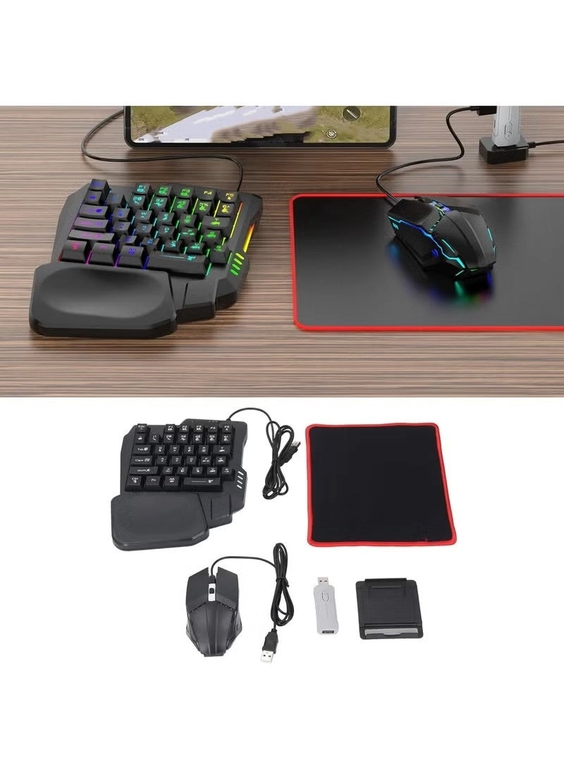 5-in-1 Half-Hand Gaming Keyboard Set - Wireless