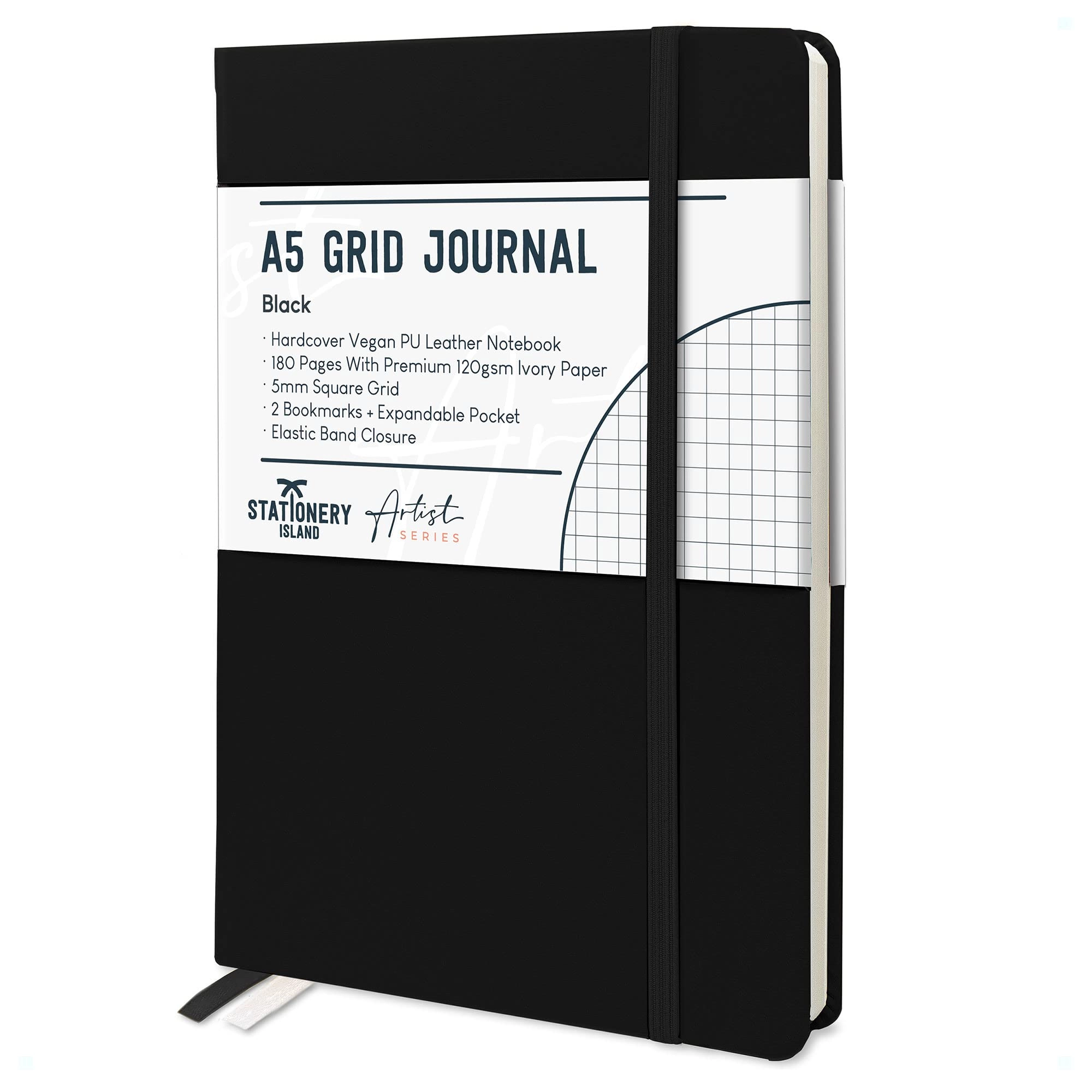stationery island Squared Notebook A5 Hardcover - Grid 180 Pages