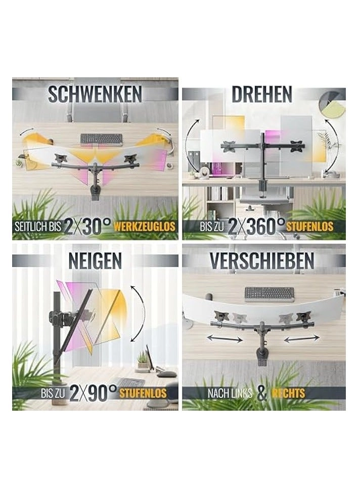 Dual Monitor Stand - 32 inch 75mm x 75mm 100mm x 100mm
