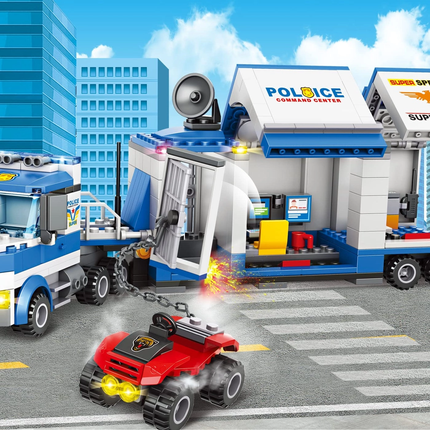 City Police Mobile Command Center Truck - Action Cop 483 pcs