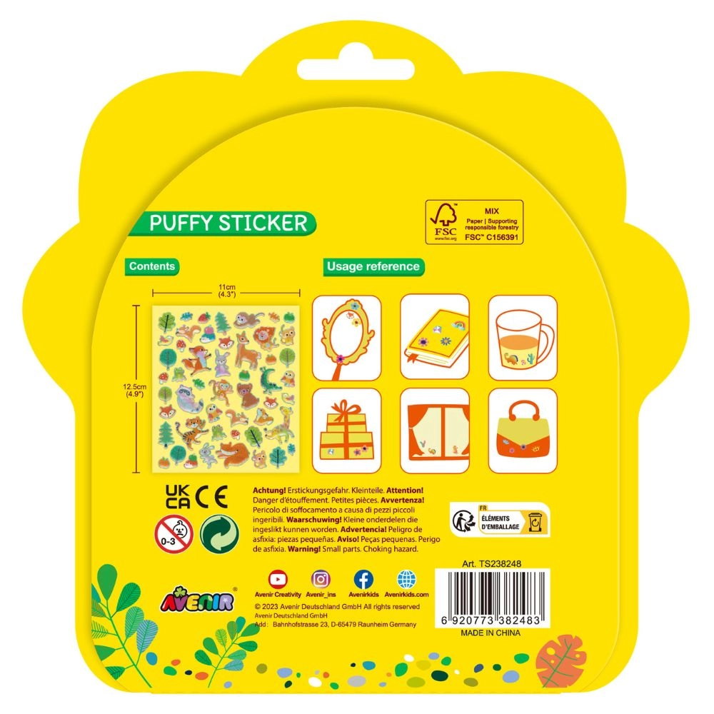 Animal Sticker Book Puffy 50 pcs