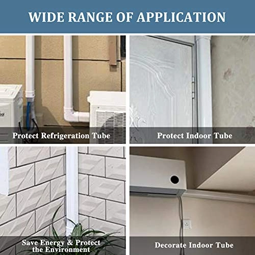 Line Set Cover Kit - fits for most mini split or central AC system ranging from 7000 BTU to 24000 BTU