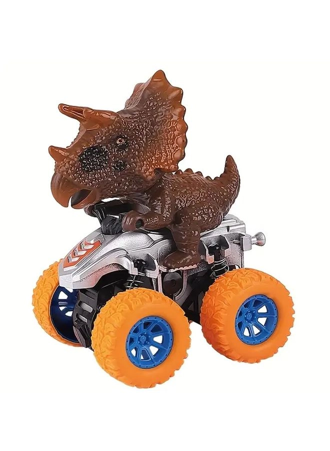 Triceratops Inertia Toy Car - 360° Rotatable Friction-Powered