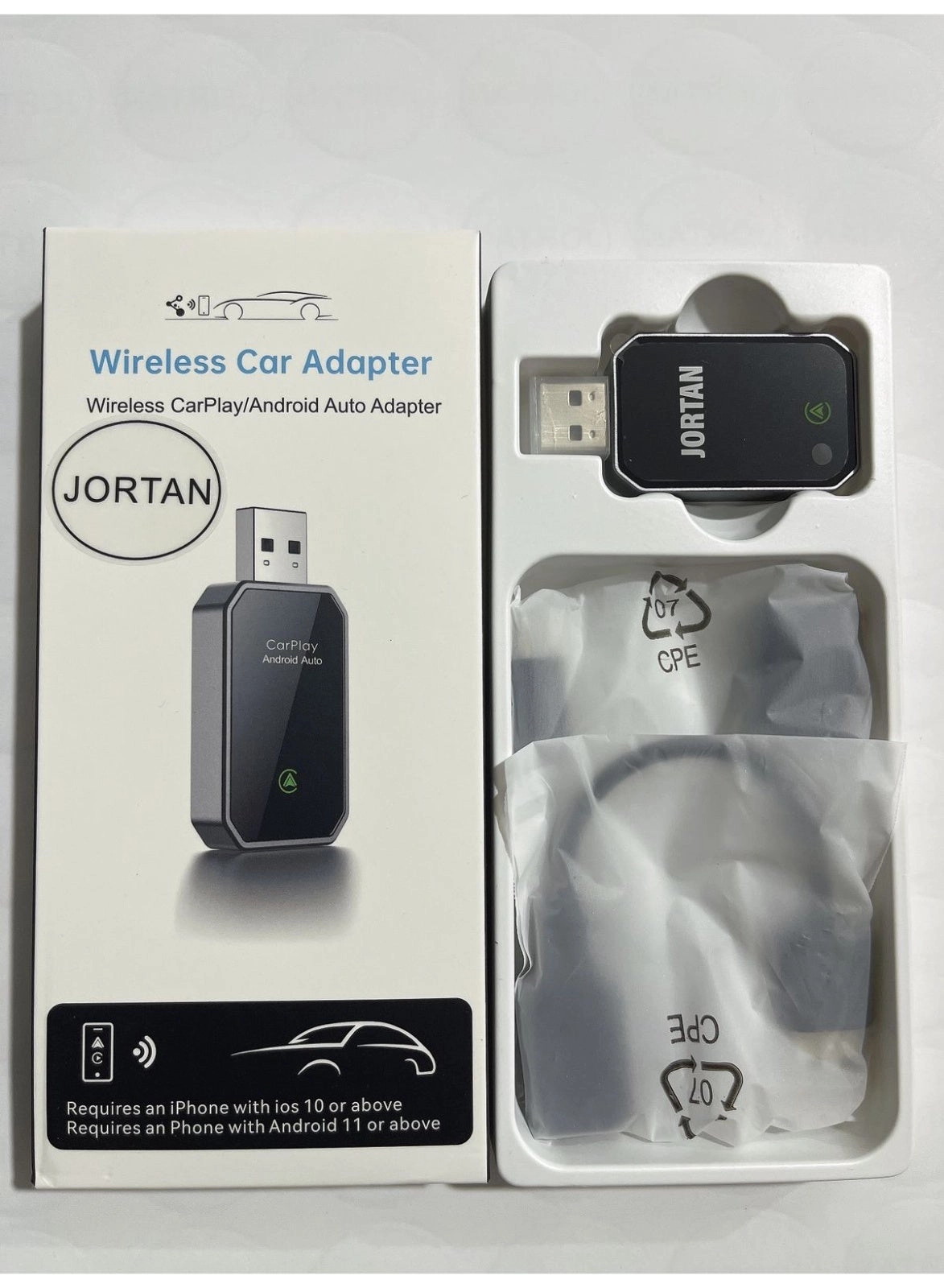 Wireless Android Auto & Apple CarPlay Adapter - Wi-Fi 6 Bluetooth 5.2
