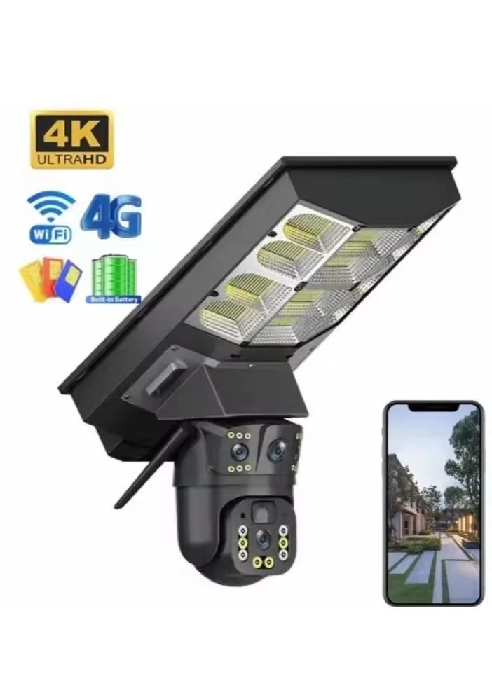 Solar Streetlight Dual Lens Security Camera 8MP