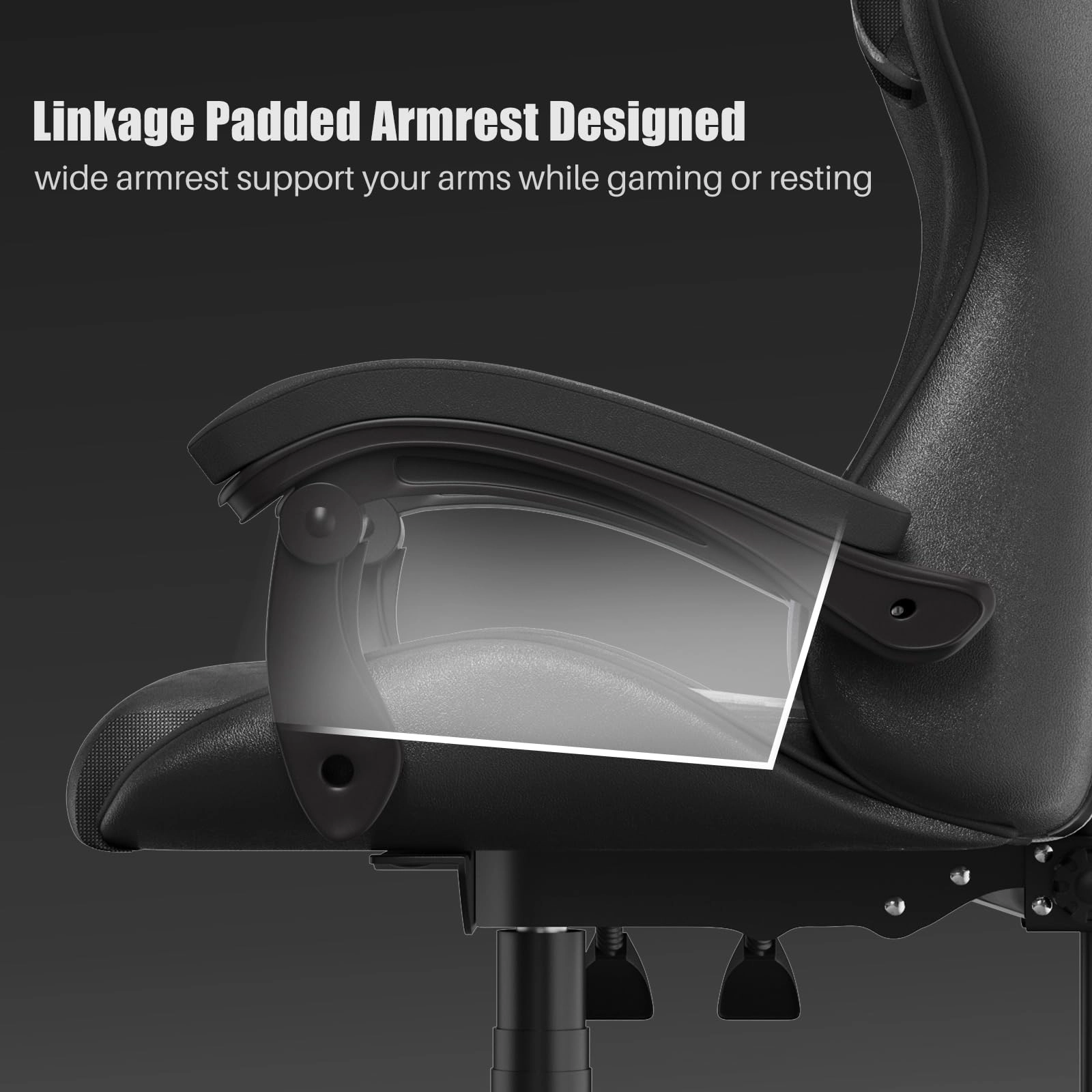 white LED gaming chair - RGB Reclining PU Leather