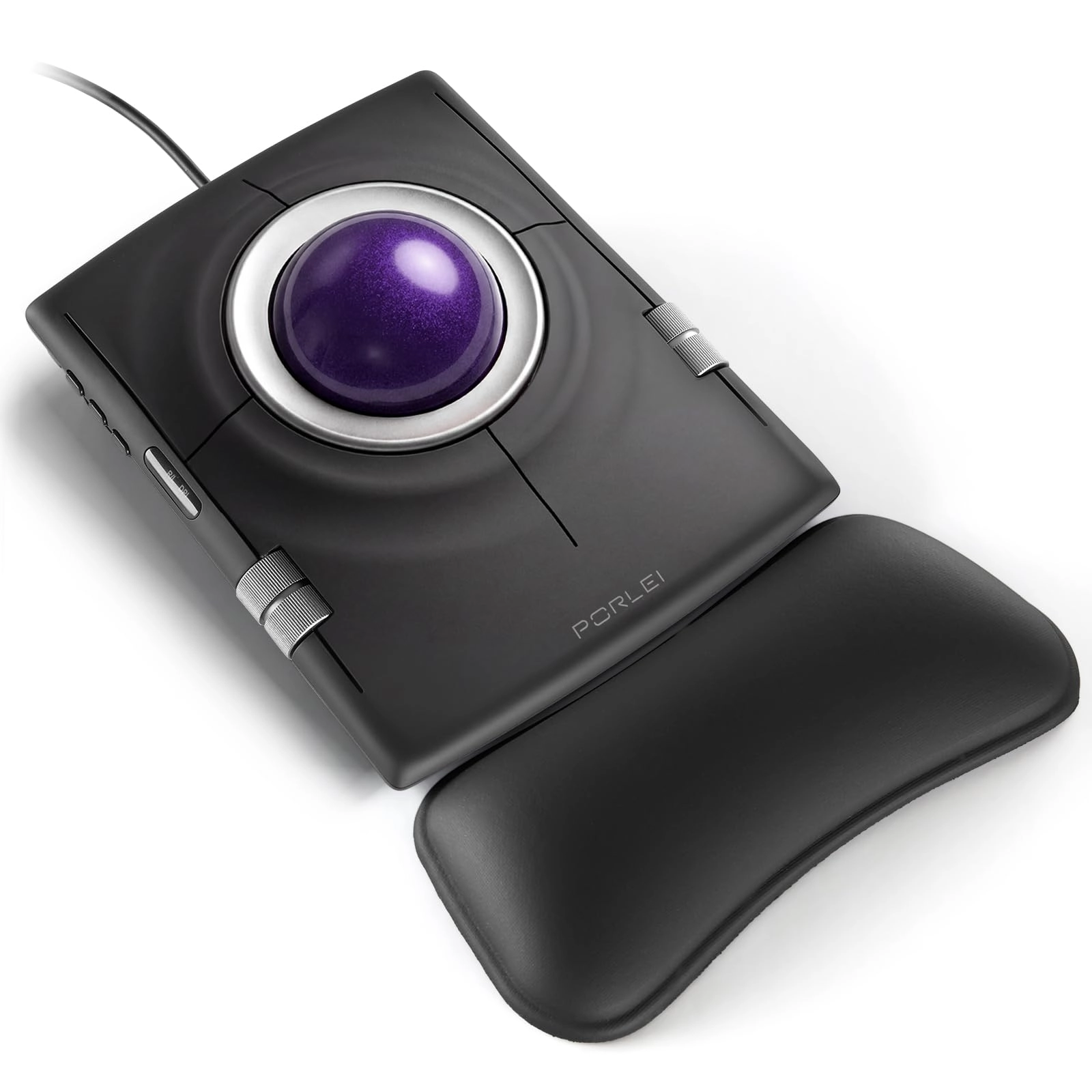 PORLEI Trackball Mouse - Wired with USB-A & USB-C