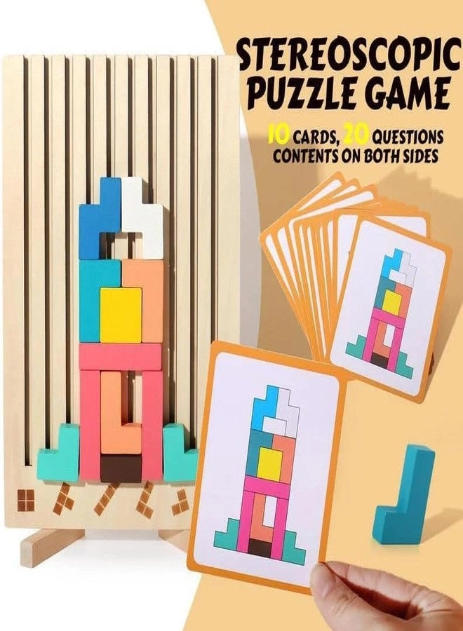 Wooden Stacking Puzzle - 3D Montessori