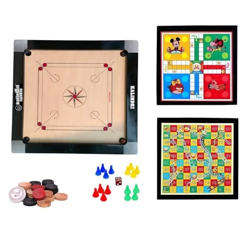 Carrom Board - Complete Set + Ludo Snakes-Ladder - Game Pieces