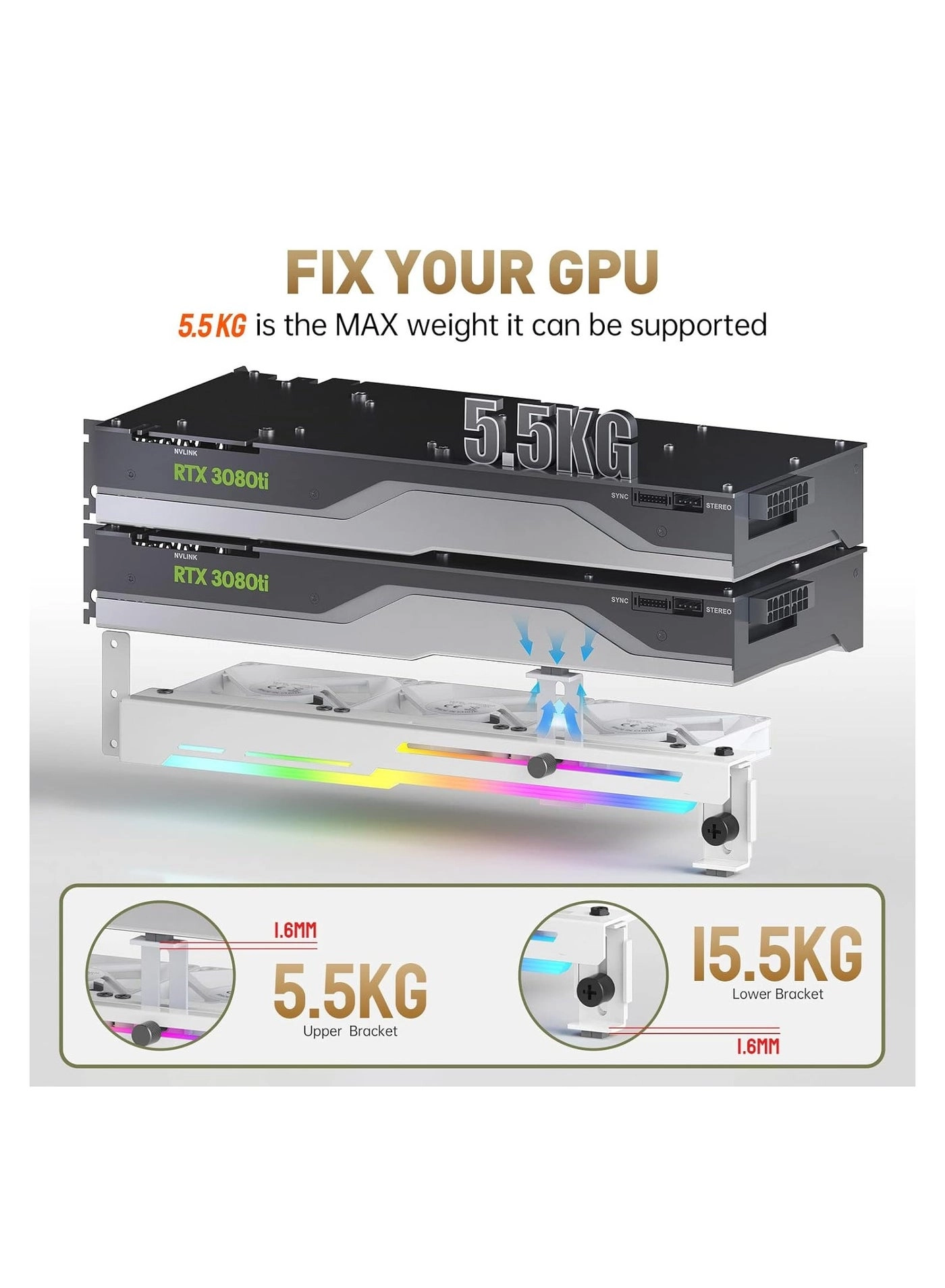 Graphics Card Cooler - Three 80mm Fans