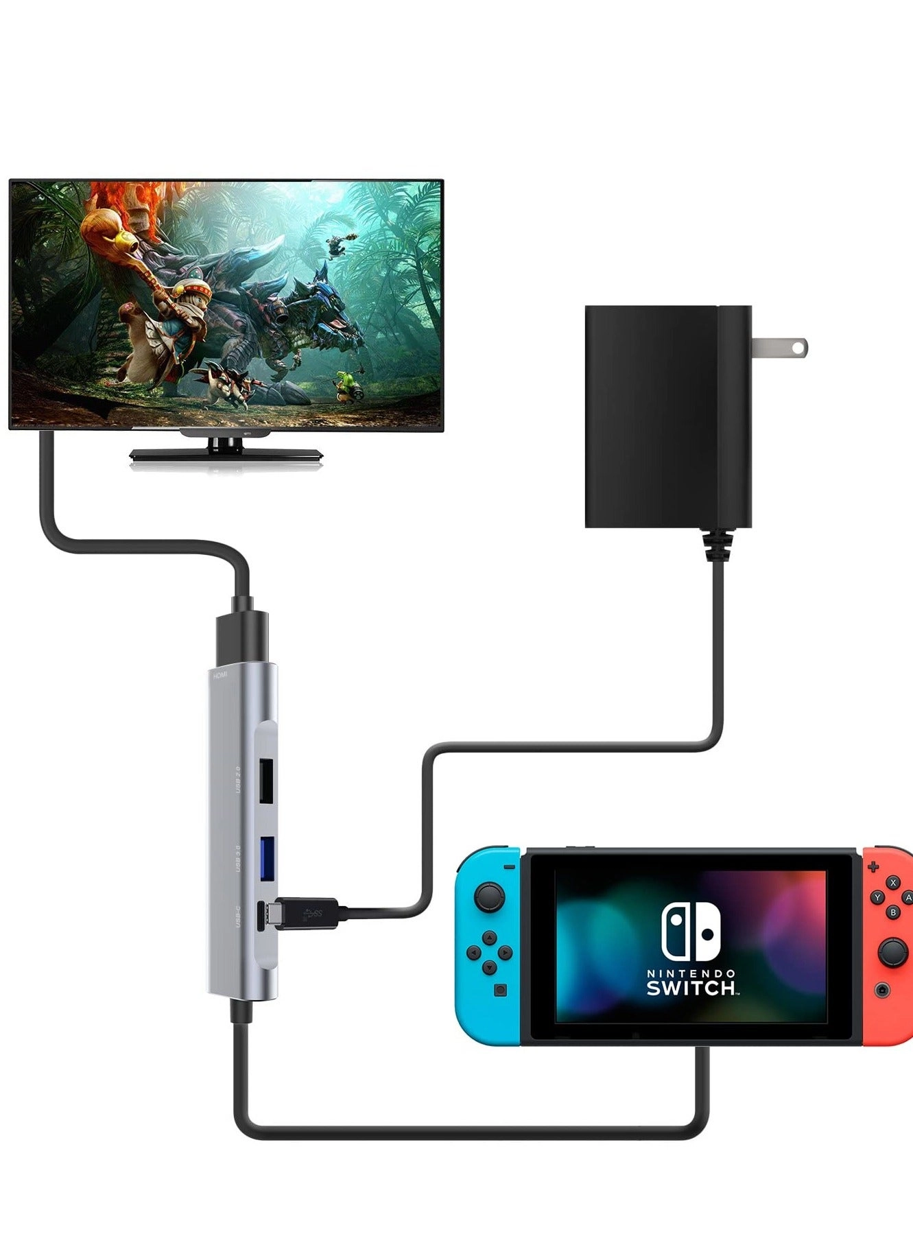 USB C-Type to HDMI Digital AV Multi-Port 4-in-1 Hub - 4K HDMI PD USB3.1