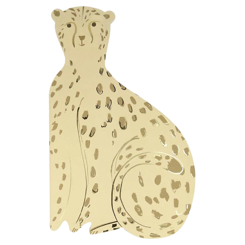 Meri Meri Cheetah Sticker Book Neon Gold Foil 6 pcs