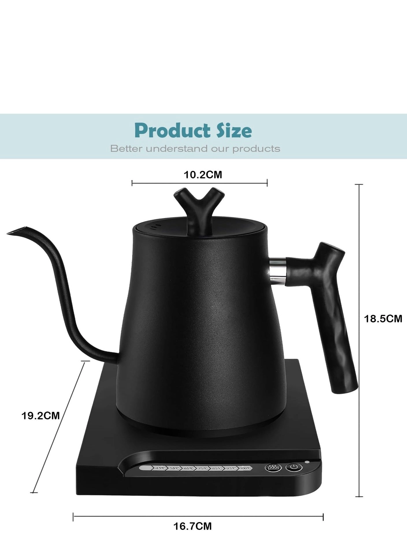 Gooseneck Electric Kettle Black