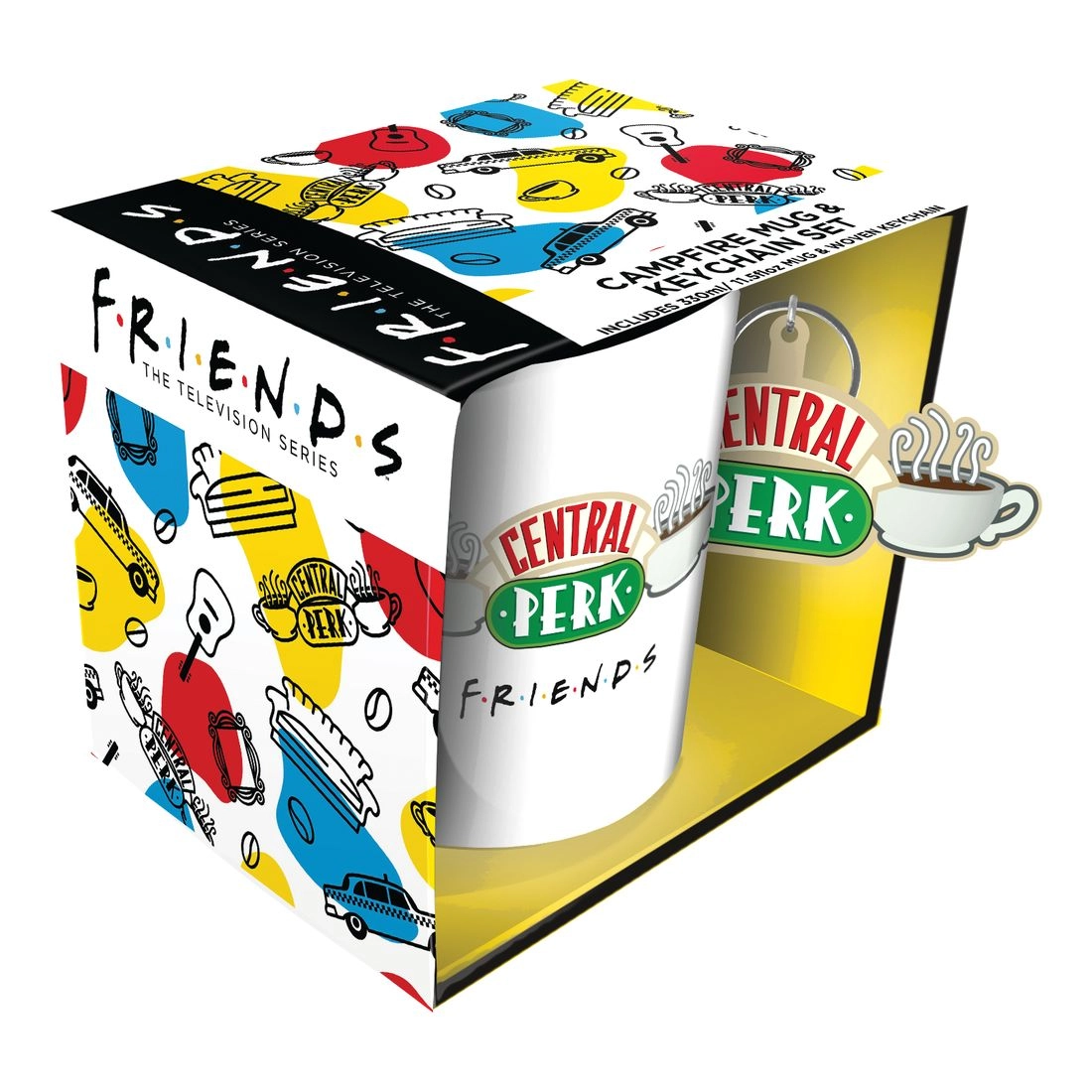 PYRAMID Hole In The Wall Friends Mug - 330 ml + Hole In The Wall Friends Keychain