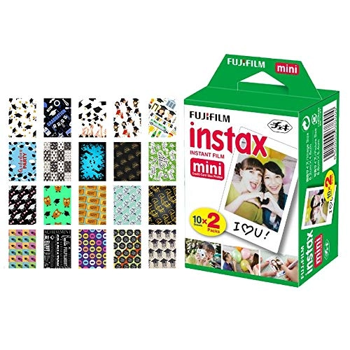 instax Mini Instant Film - 20 Exposures + Sticker Frames for Instax Prints - 20