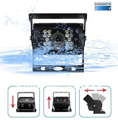 4Pin Rearview Camera - Night Vision 628x586pixles + 7" TFT LCD Monitor - 800x480