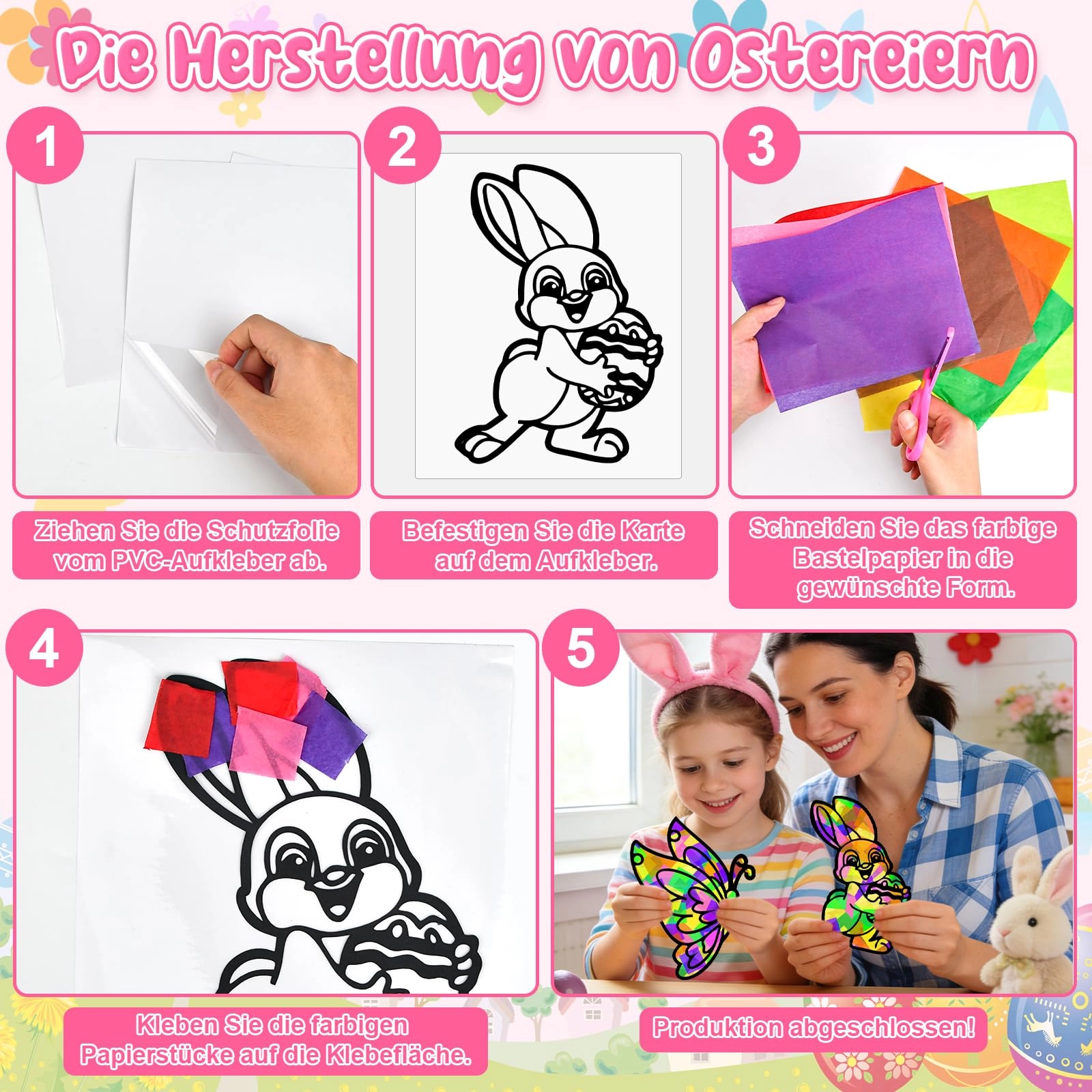 Easter Suncatcher Craft Kit - 57 pieces