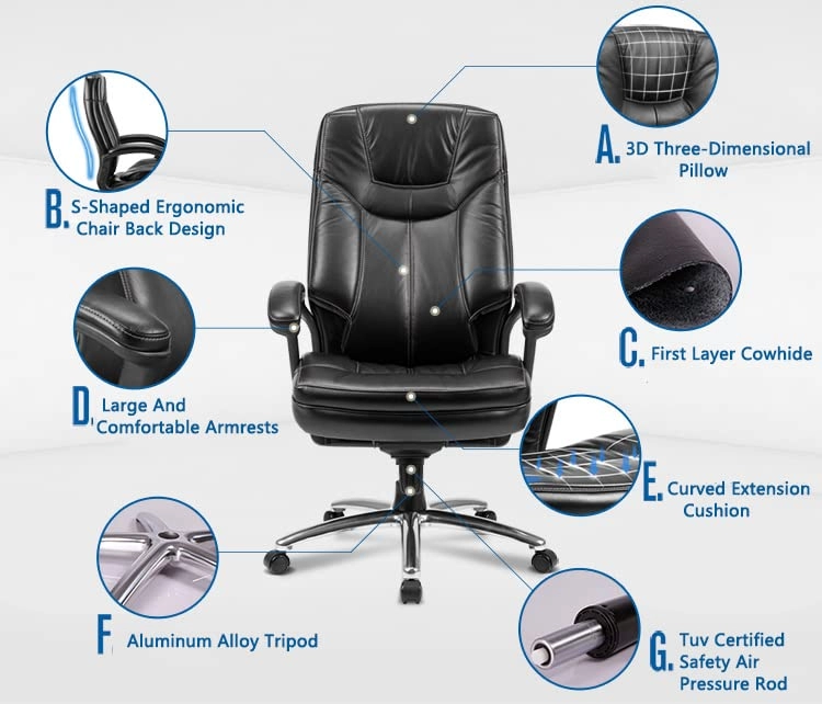 Desk Chair - PU Leather Brown High Back