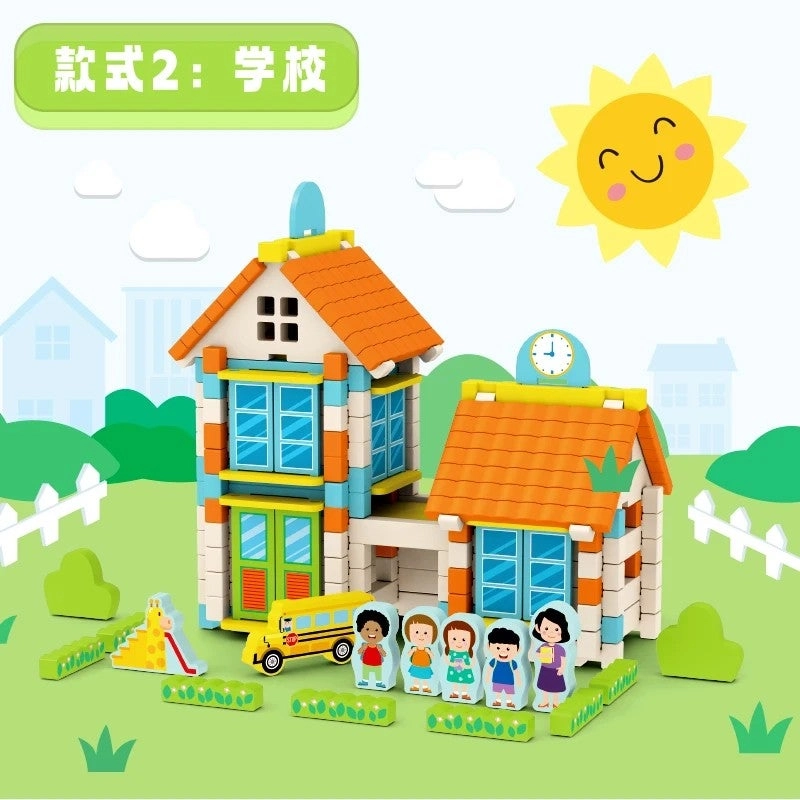 Wooden Building Blocks Set - Montessori Wood