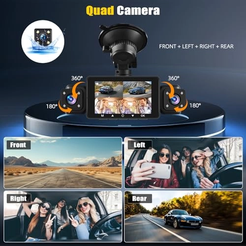 4 Channel 360° Car Dash Cam - 1080P