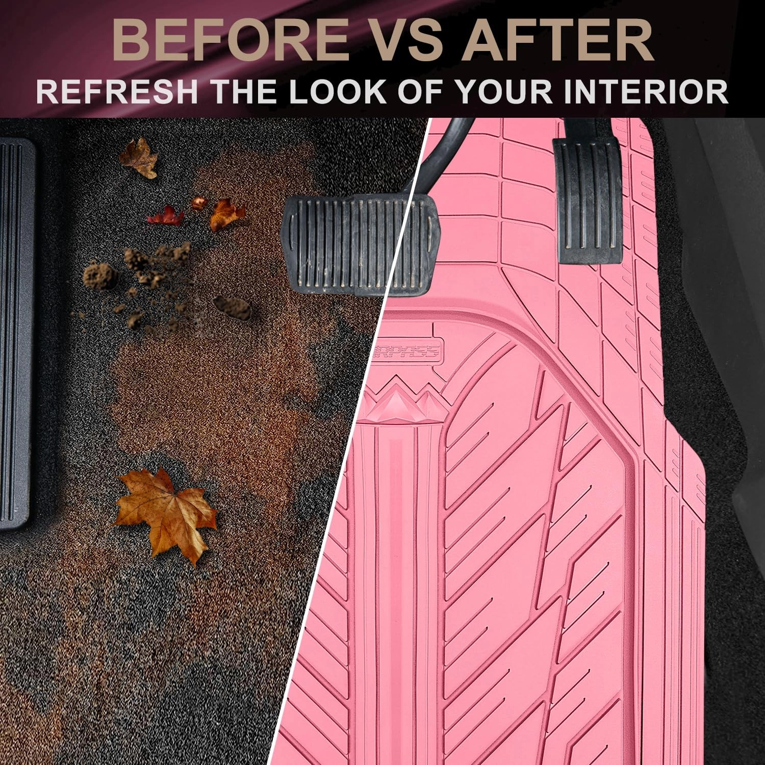 Rubber Floor Mats - All Weather Trim-to-Fit 3-Piece