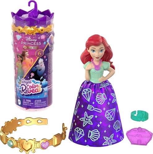 Disney Princess Royal Color Reveal - 3.5 inches Small Doll 6 Surprises Ages 3+