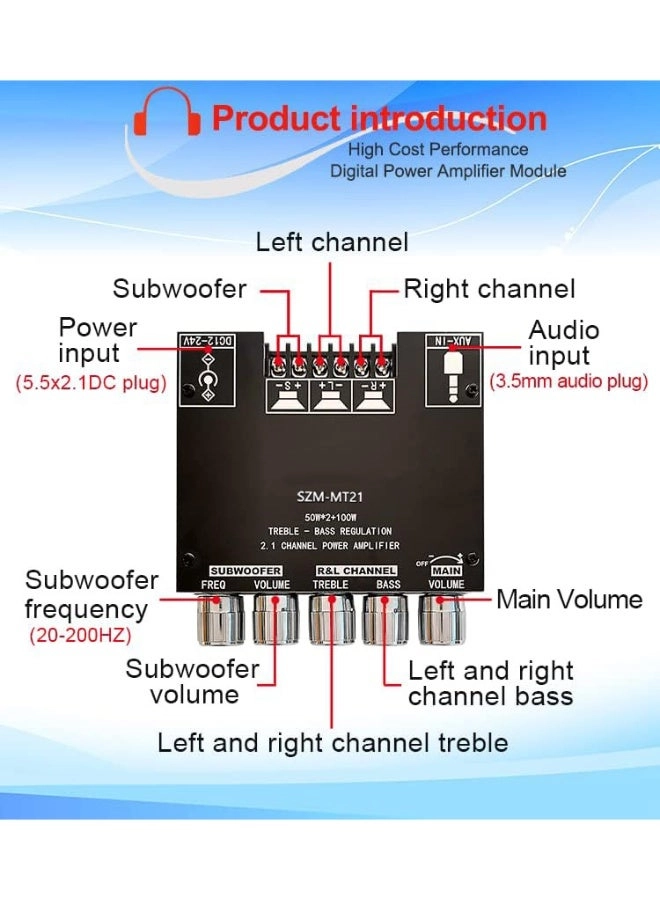 SZM-MT21 - 2.1 2X50W+100W