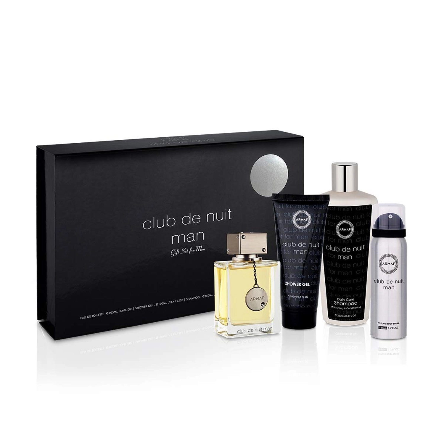 Club De Nuit EDT Man - 105ml + Shower Gel - 100ml + Shampoo - 250ml + Perfume Body Spray - 50ml