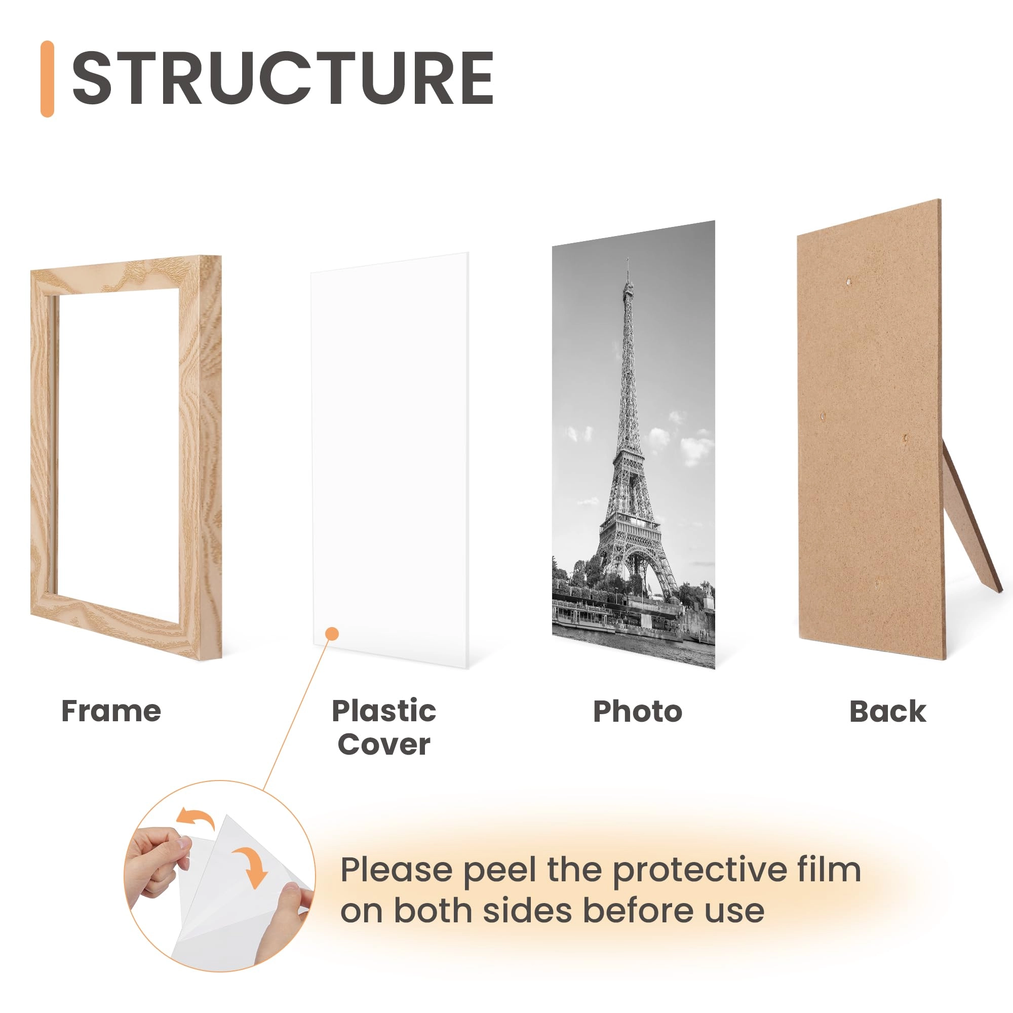 10 Pack Picture Frames - 8x10, 5x7, 4x6