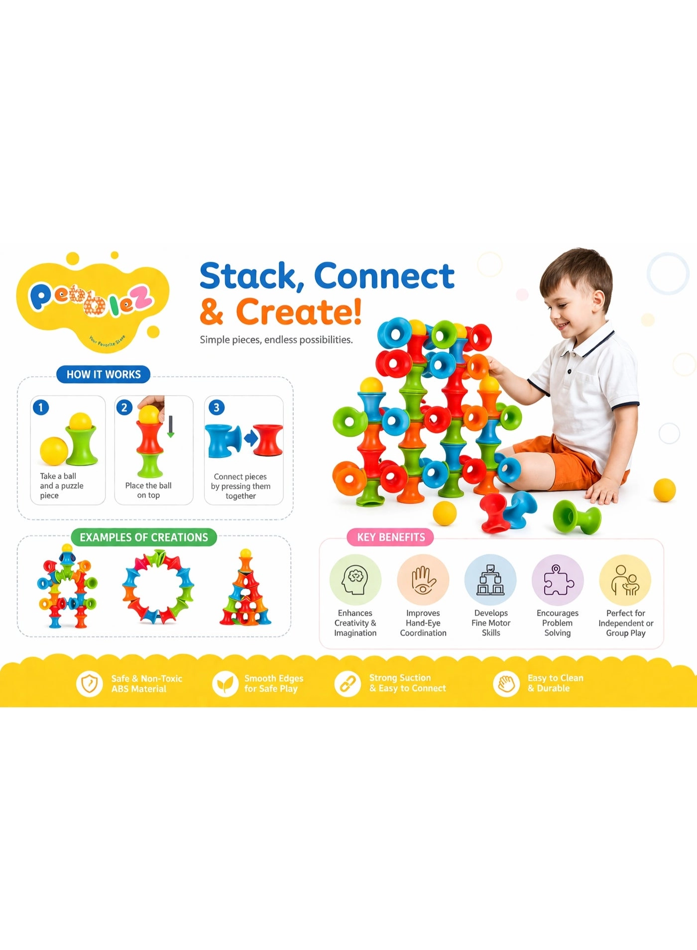 Stacking Cup Puzzle Set - 3 years+ 28 pieces
