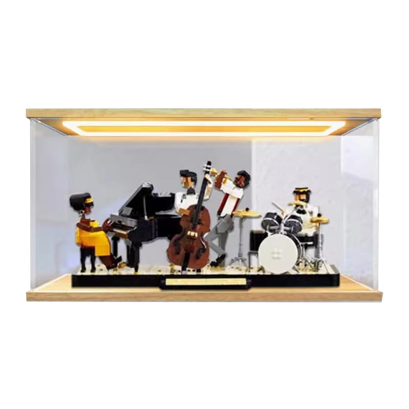 Clear Acrylic Display Case - 19.68x7.87x9.84in.(50x20x25cm) Black Bottom+background