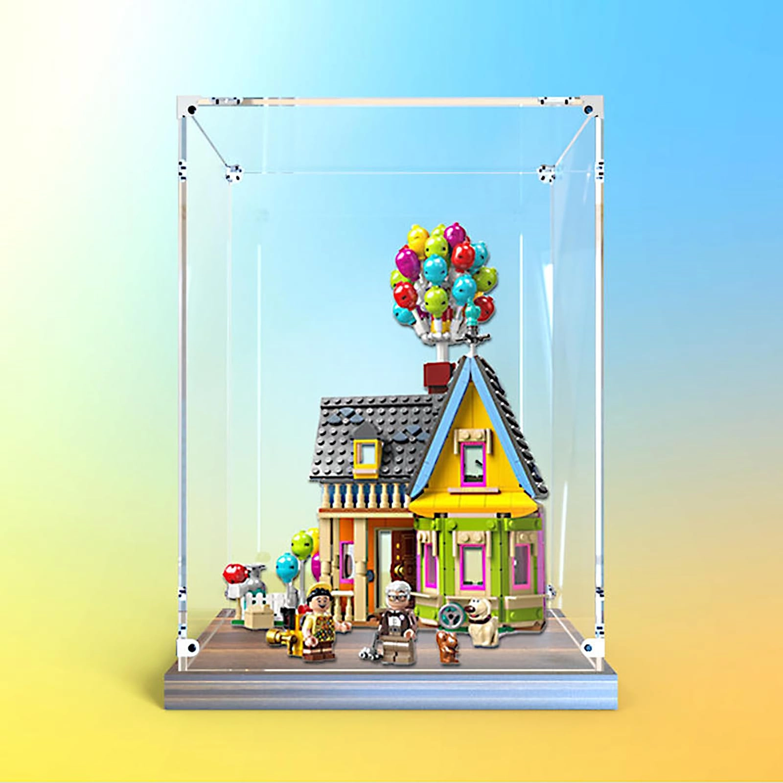 China Acrylic Display Case (43217) - 20x15x30cm Dustproof Walnut Base