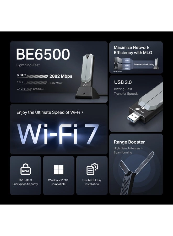 BE6500 - 6 GHz Band USB 3.0 Wireless