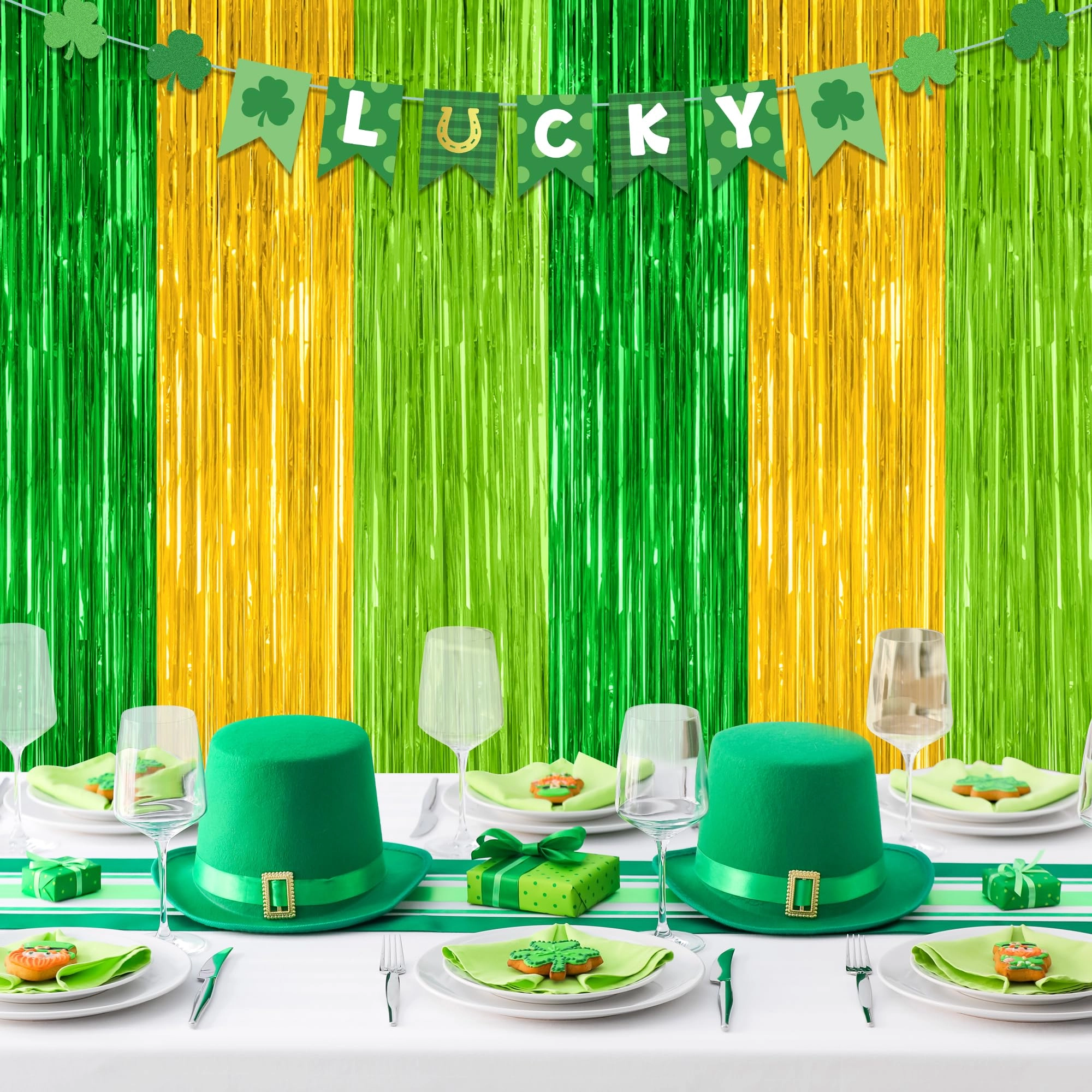 FoilCurtain-Goldgreen - 2 Pack St Patrick
