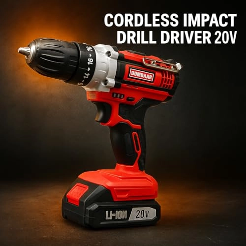 Dumdaar Cordless Impact Drill Driver - 20V 1500RPM Kit