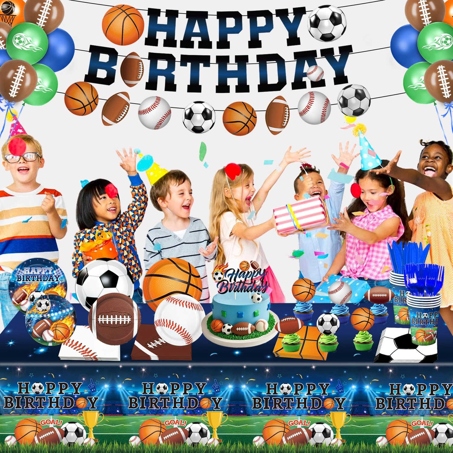 Sports Birthday Party Decorations - 191 PCS Birthday