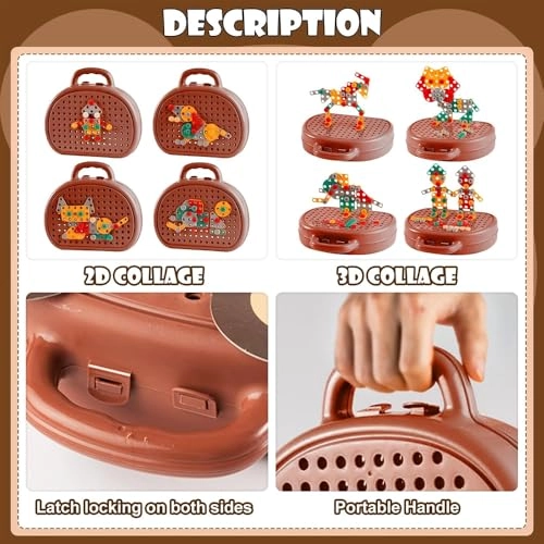 Kids Drill Toy Set - 204pcs 4-8 Year Old