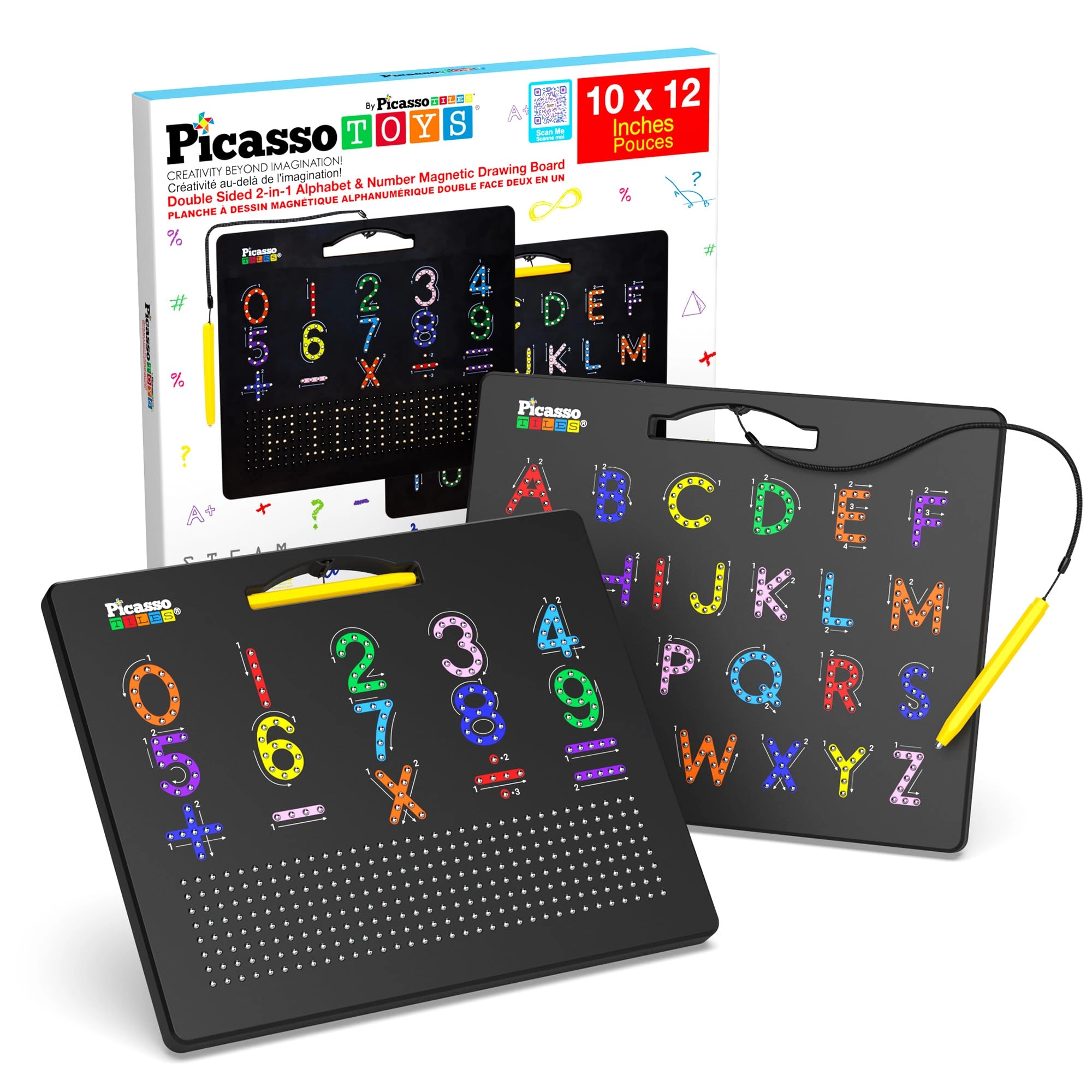 PicassoTiles Alphabet Magnetic Drawing Board - 3+