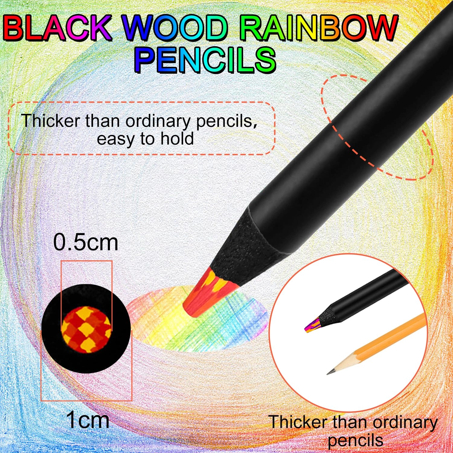 Rainbow Pencils - 12 Pcs