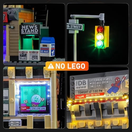 Light Set for The Daily Bugle (76342) - Plug-and-Play Pre-configured Wiring