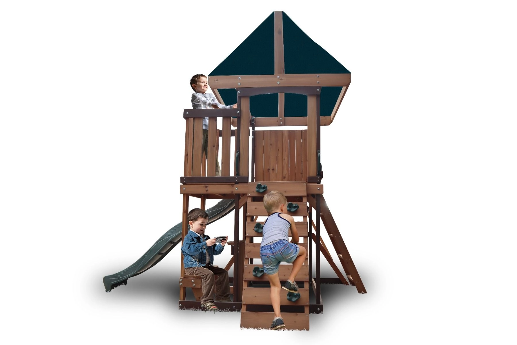 Logan Swing Set & Playhouse - Balcony 480 x 330 x 295 cm