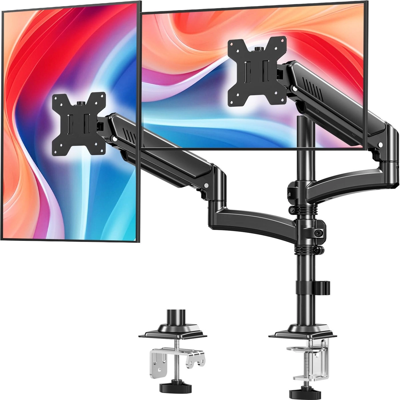 Dual Monitor Desk Mount - 2 32 inches VESA 75x75 100x100 mm