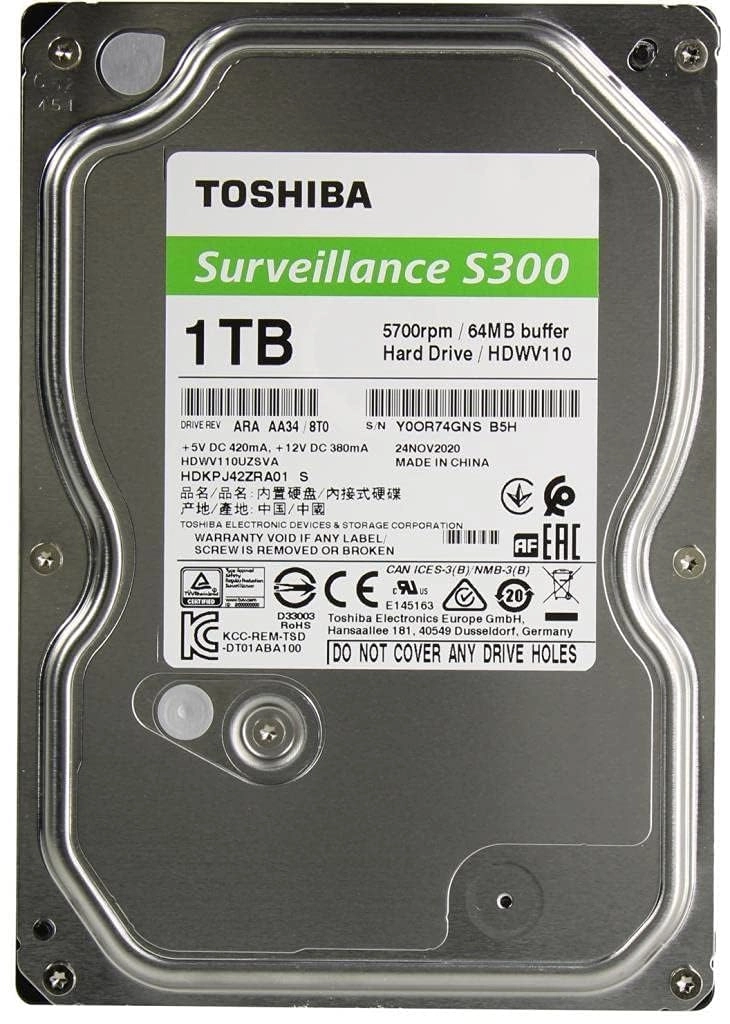 Toshiba S300 3.5" 5400rpm SATA (HDWV110UZSVA) - 1 TB