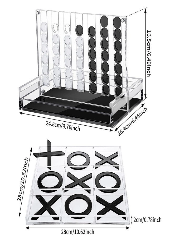 Tic Tac Toe - Acrylic Black and White + 4 in a Row